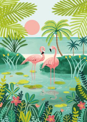 Puzzle Flamingo Pieces & Peace