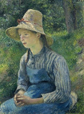 Puzzle Camille Pissarro : Jeune Paysanne avec un Chapeau de Paille