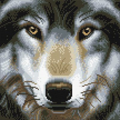 Puzzle Crystal Art - Kit Broderie Diamant - Loup