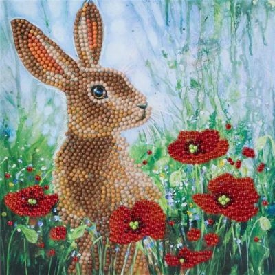 Puzzle Crystal Art - Kit Broderie Diamant - Lapin