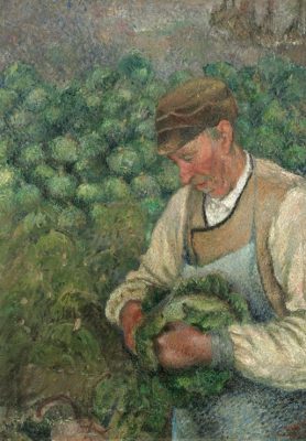 Puzzle Camille Pissarro : Le Jardinier - Vieux Paysan avec Chou