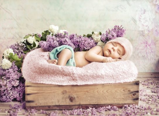 Puzzle Konrad Bak: Baby sleeping in the Lilac Grafika