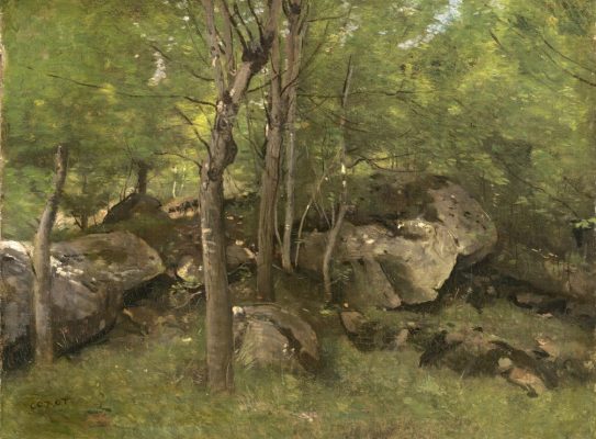 Puzzle Jean-Baptiste-Camille Corot : Rochers en Forêt de Fontainebleau