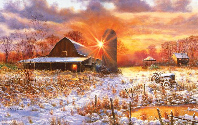 Puzzle Bill Makinson - Snow Barn SunsOut