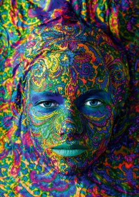 Puzzle Face Art - Portrait of woman Bluebird Puzzle