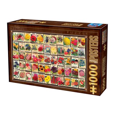 Puzzle Vintage Collage - Fleurs DToys