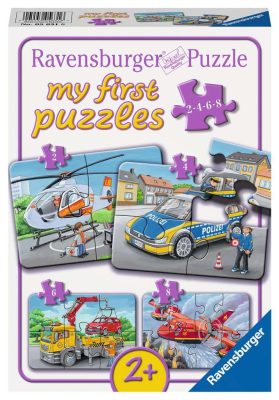 Puzzle Cadre - 4 Puzzles - Mes véhicules d'urgence Ravensburger