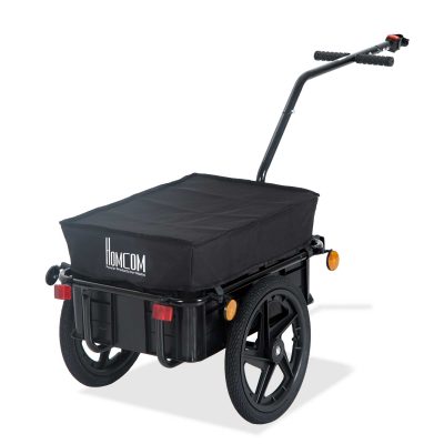 HOMCOM Remorque vélo remorque de transport pour vélo 144L x 59l x 80H cm barre d'attelage universelle acier noir