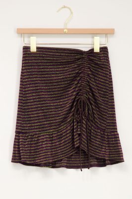 Jupe violette rayée avec cordon de serrage | My Jewellery