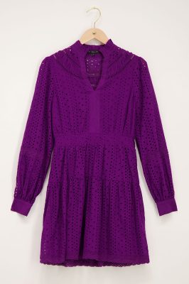Robe violette avec crochet et colà fronces | My Jewellery