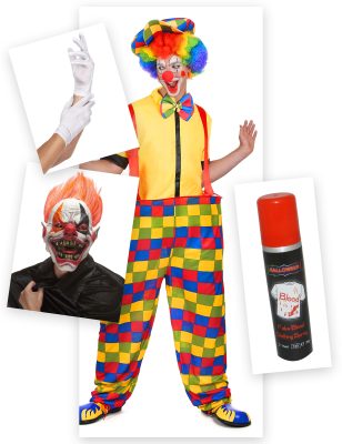 Pack déguisement clown terrifiant Halloween