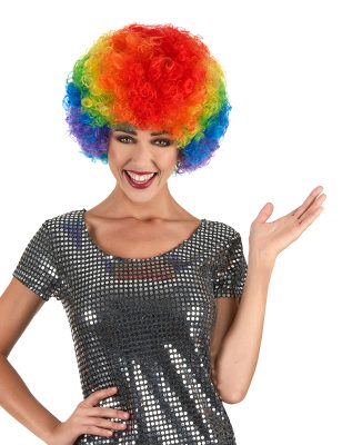 Perruque clown multicolore confort adulte