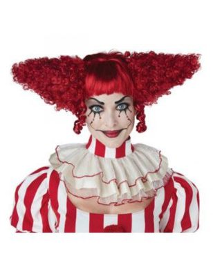 Perruque clown psycho rouge femme