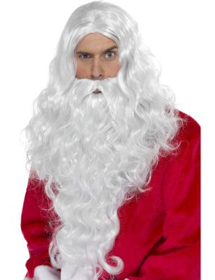 Perruque et barbe Père Noël adulte