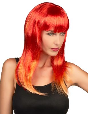 Perruque longue cheveux rouges femme