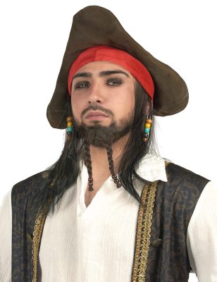 Perruque chapeau de pirate homme