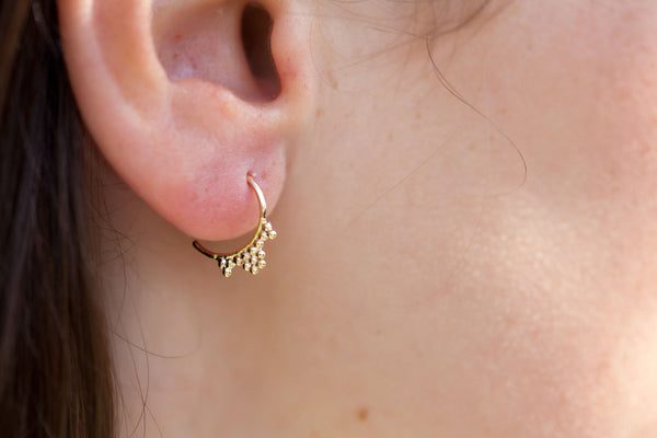 Boucles d'oreilles petites créoles ethniques plaqué or - Pour Femme - Bijoux Elise et moi
