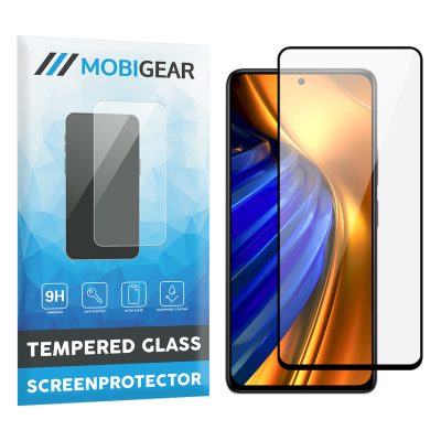 Mobigear Premium - POCO F4 Verre trempé Protection d'écran - Compatible Coque - Noir
