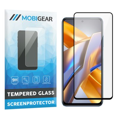 Mobigear Premium - POCO M5s Verre trempé Protection d'écran - Compatible Coque - Noir