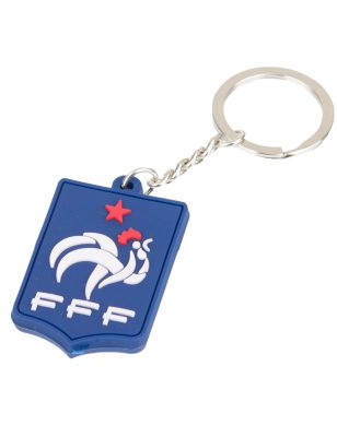 Porte clés silicone bleu France FFF