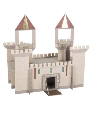 Présentoir château fort chevalier 46 x 45 x 21 cm