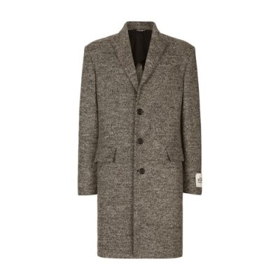 Manteau en mélange de laine diagonale à simple boutonnage