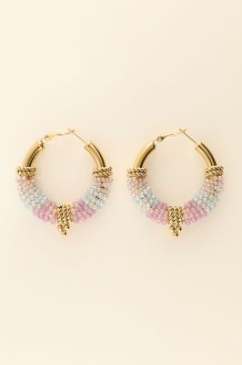 Créoles Bali à perles bleues | My Jewellery