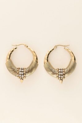 Créoles Bali à perles et strass | My Jewellery