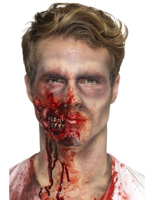 Prothèse latex bouche de zombie adulte Halloween