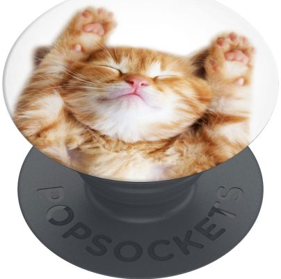 PopSockets PopGrip Basic - Poignée de téléphone - Snoozy Cat