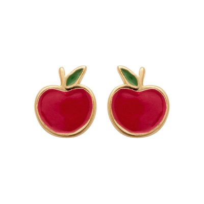 Boucles d'oreilles pommes plaqué or - Pour Femme - Bijoux Elise et moi