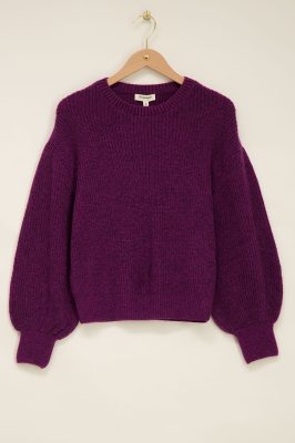 Pull violet oversize col bateau | My Jewellery