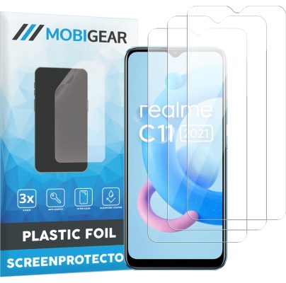Mobigear - Realme C11 (2021) Protection d'écran Film - Compatible Coque (Lot de 3)