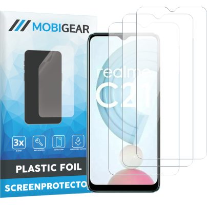 Mobigear - Realme C21 Protection d'écran Film - Compatible Coque (Lot de 3)