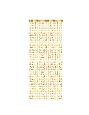 Rideau de fils scintillant sapins dorés 100 x 245 cm