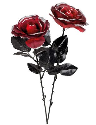 Rose rouge et noire 45 cm Halloween