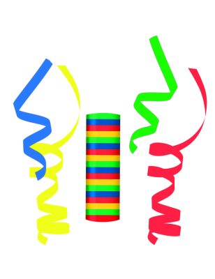 Rouleau de serpentins en papier multicolores