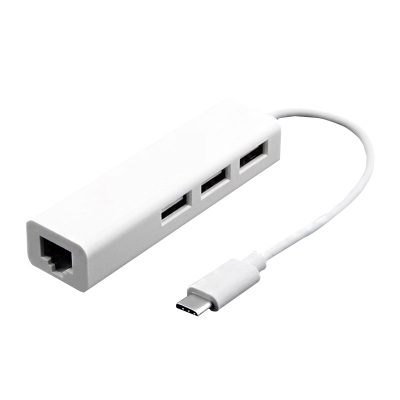 Mobigear - Hub USB-C vers Ethernet / USB-A - Blanc