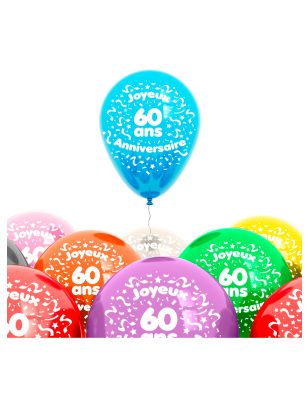 Sachet 8 ballons 60 ans