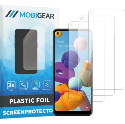 Mobigear - Samsung Galaxy A21 Protection d'écran Film - Compatible Coque (Lot de 3)