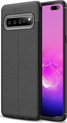 Mobigear Luxury - Coque Samsung Galaxy S10 5G Coque arrière en TPU Souple - Noir