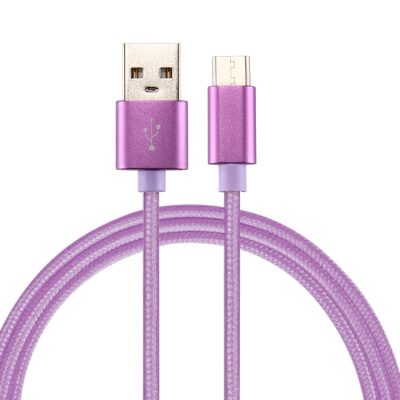Mobigear Nylon - Câble USB-A vers USB-C 1 mètre - Violet