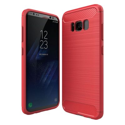 Mobigear Brushed Slim - Coque Samsung Galaxy S8 Coque arrière en TPU Souple - Rouge