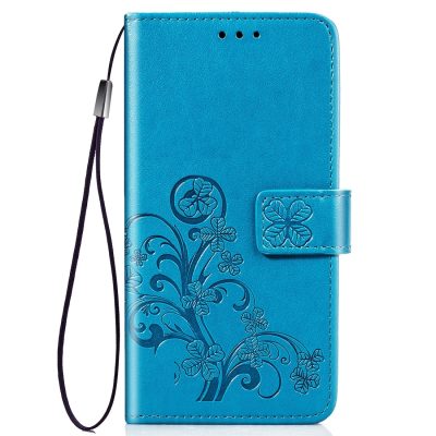 Mobigear Clover - Coque Samsung Galaxy A50 Etui Portefeuille - Bleu