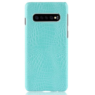 Mobigear Croco - Coque Samsung Galaxy S10 Plus Coque Arrière Rigide - Turquoise