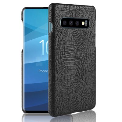 Mobigear Croco - Coque Samsung Galaxy S10 Coque Arrière Rigide - Noir