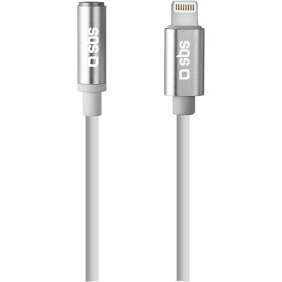 SBS - Câble Apple Lightning vers AUX 3.5mm MFI 0.15 mètre - Blanc