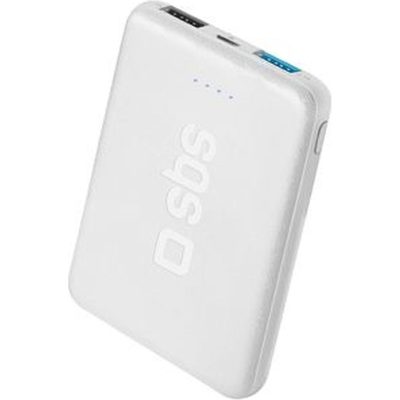 SBS Pocket - Batterie externe Double USB 5.000 mAh - Blanc