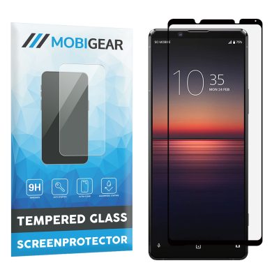 Mobigear Premium - Sony Xperia 1 II Verre trempé Protection d'écran - Compatible Coque - Noir