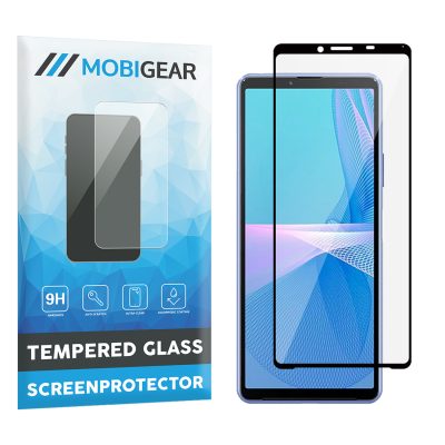 Mobigear Premium - Sony Xperia 10 III Verre trempé Protection d'écran - Compatible Coque - Noir